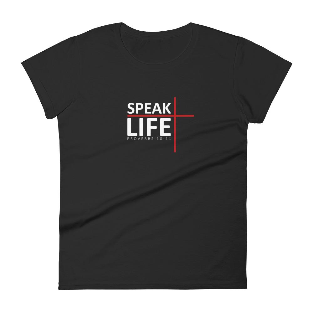 Speak Life - Women’s T -  Black / S, Black / M, Black / L, Black / XL, Black / 2XL, Smoke / S, Smoke / M, Smoke / L, Smoke / XL, Smoke / 2XL -  Trini-T Ministries