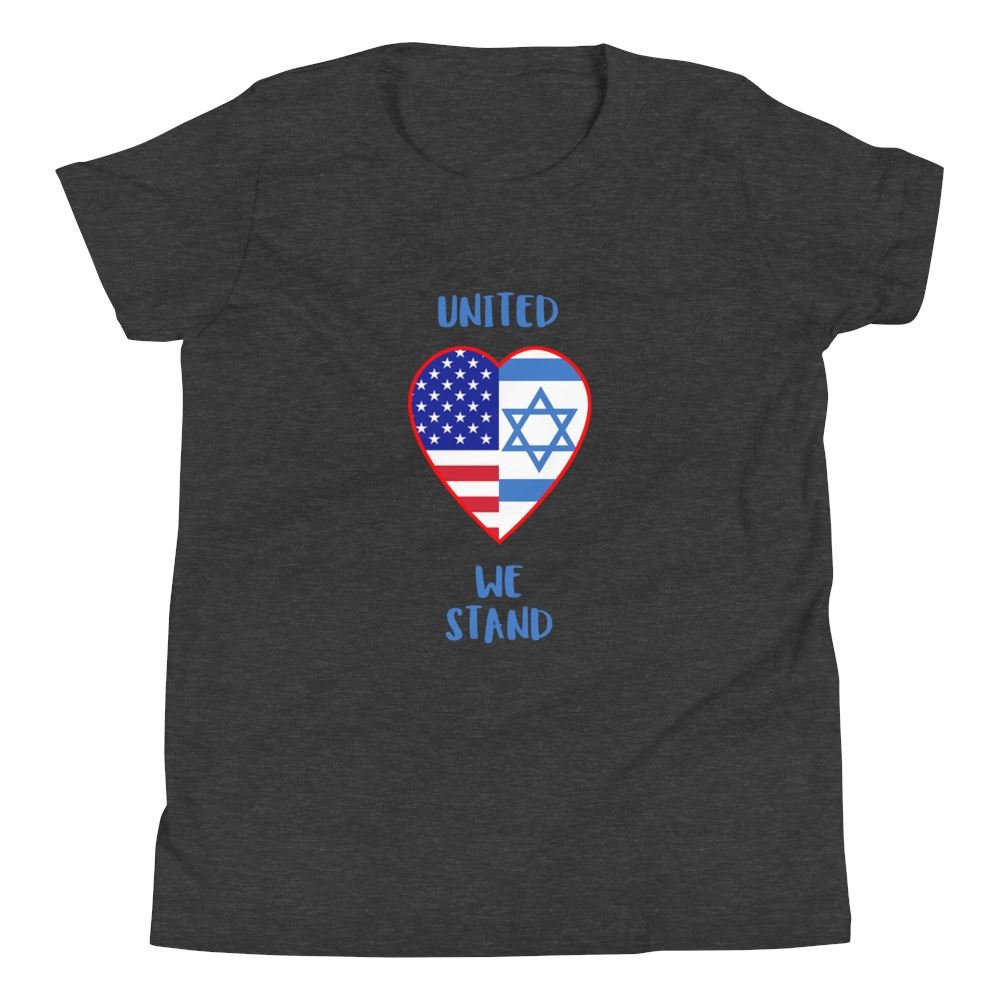 United We Stand - USA + Israel - Kid’s T -  Black / S, Black / M, Black / L, Black / XL, Heather Forest / S, Heather Forest / M, Heather Forest / L, Heather Forest / XL, Navy / S, Navy / M -  Trini-T Ministries