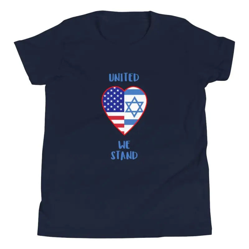 United We Stand - USA + Israel - Kid’s T -  Black / S, Black / M, Black / L, Black / XL, Heather Forest / S, Heather Forest / M, Heather Forest / L, Heather Forest / XL, Navy / S, Navy / M -  Trini-T Ministries