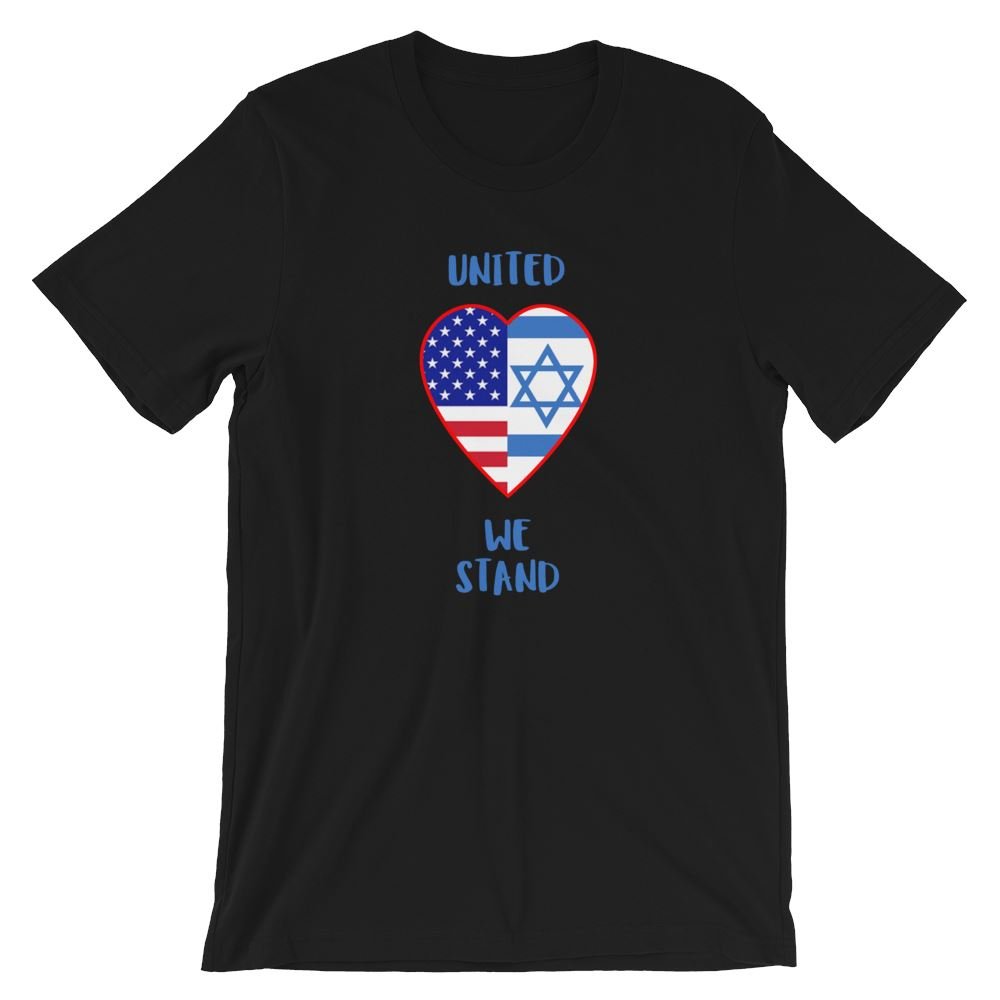 United We Stand - USA + Israel - Women’s T -  White / XS, White / S, White / M, White / L, White / XL, White / 2XL, White / 3XL, Black / XS, Black / S, Black / M -  Trini-T Ministries