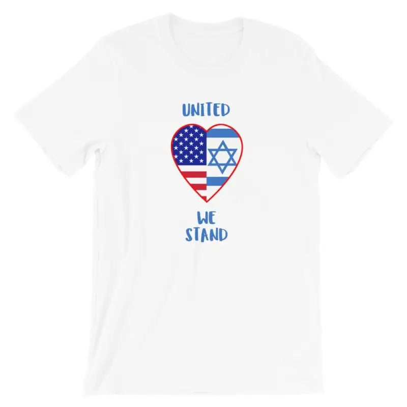 United We Stand - USA + Israel - Women’s T -  White / XS, White / S, White / M, White / L, White / XL, White / 2XL, White / 3XL, Black / XS, Black / S, Black / M -  Trini-T Ministries