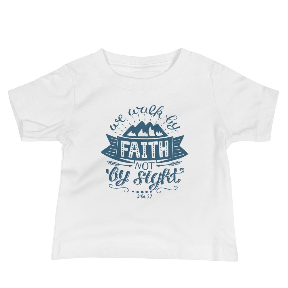 Walk By Faith - Baby’s T -  Black, Heather Columbia Blue, Pink, White -  Trini-T Ministries