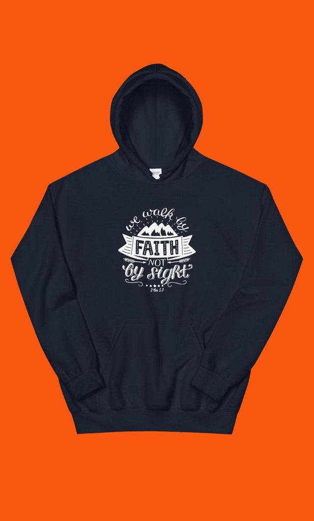 Walk By Faith - Hoodie -  Black / S, Black / M, Black / L, Black / XL, Black / 2XL, Black / 3XL, Black / 4XL, Black / 5XL, Navy / S, Navy / M -  Trini-T Ministries