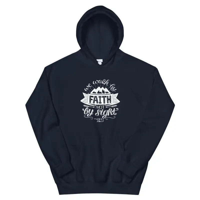 Walk By Faith - Hoodie -  Black / S, Black / M, Black / L, Black / XL, Black / 2XL, Black / 3XL, Black / 4XL, Black / 5XL, Navy / S, Navy / M -  Trini-T Ministries