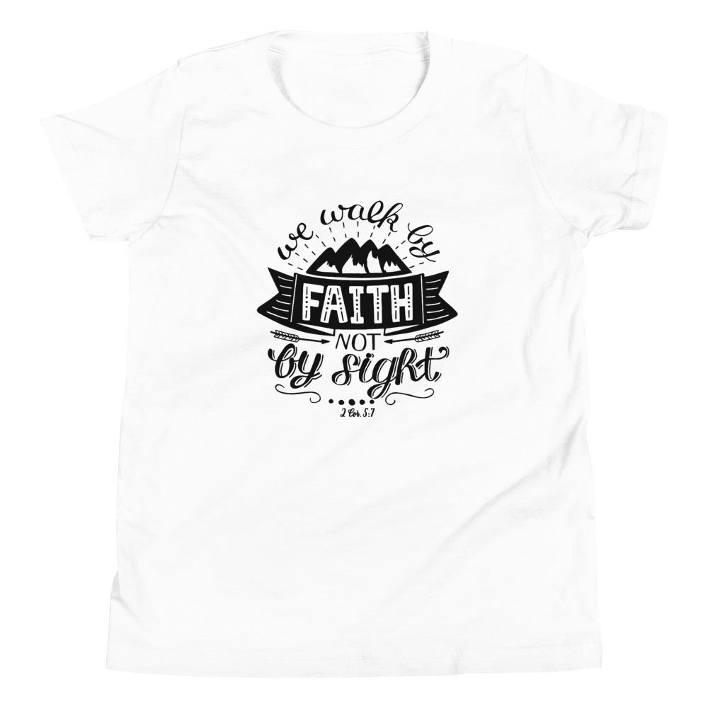 Walk By Faith - Kid’s T -  Black / S, Black / M, Black / L, Black / XL, Navy / S, Navy / M, Navy / L, Navy / XL, Red / S, Red / M -  Trini-T Ministries