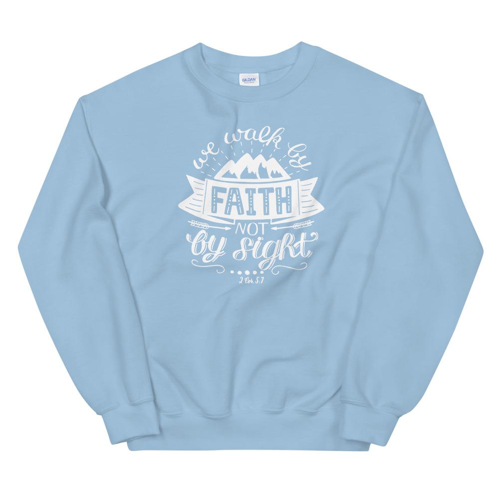 Walk By Faith - Men’s Sweatshirt -  Black / S, Black / M, Black / L, Black / XL, Navy / S, Navy / M, Navy / L, Navy / XL, Maroon / S, Maroon / M -  Trini-T Ministries