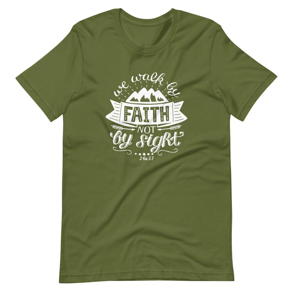 Walk By Faith - Men’s T -  Black / XS, Black / S, Black / M, Black / L, Black / XL, Black / 2XL, Black / 3XL, Navy / XS, Navy / S, Navy / M -  Trini-T Ministries