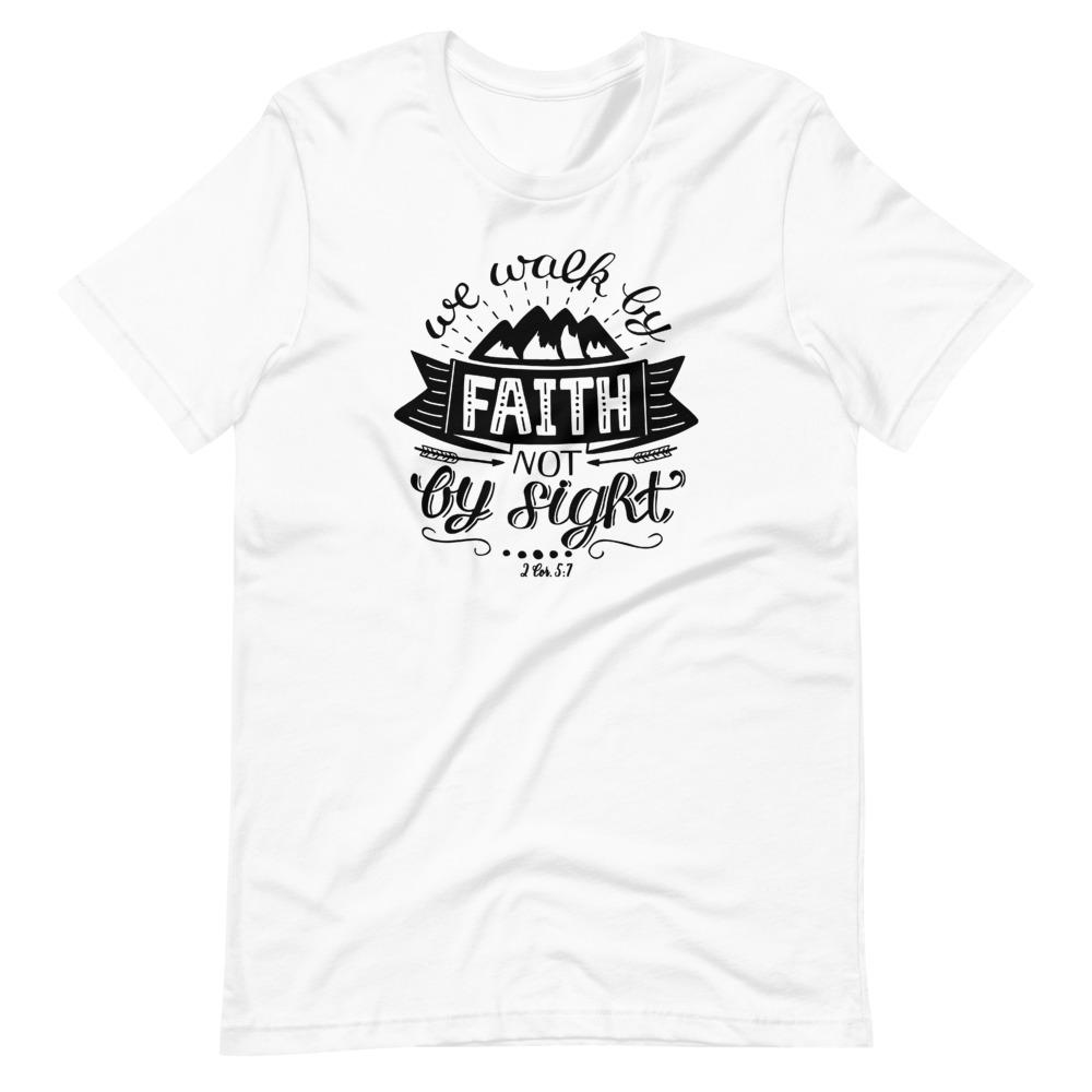 Walk By Faith - Men’s T -  Black / XS, Black / S, Black / M, Black / L, Black / XL, Black / 2XL, Black / 3XL, Navy / XS, Navy / S, Navy / M -  Trini-T Ministries