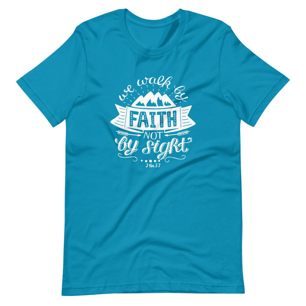 Walk By Faith - Men’s T -  Black / XS, Black / S, Black / M, Black / L, Black / XL, Black / 2XL, Black / 3XL, Navy / XS, Navy / S, Navy / M -  Trini-T Ministries