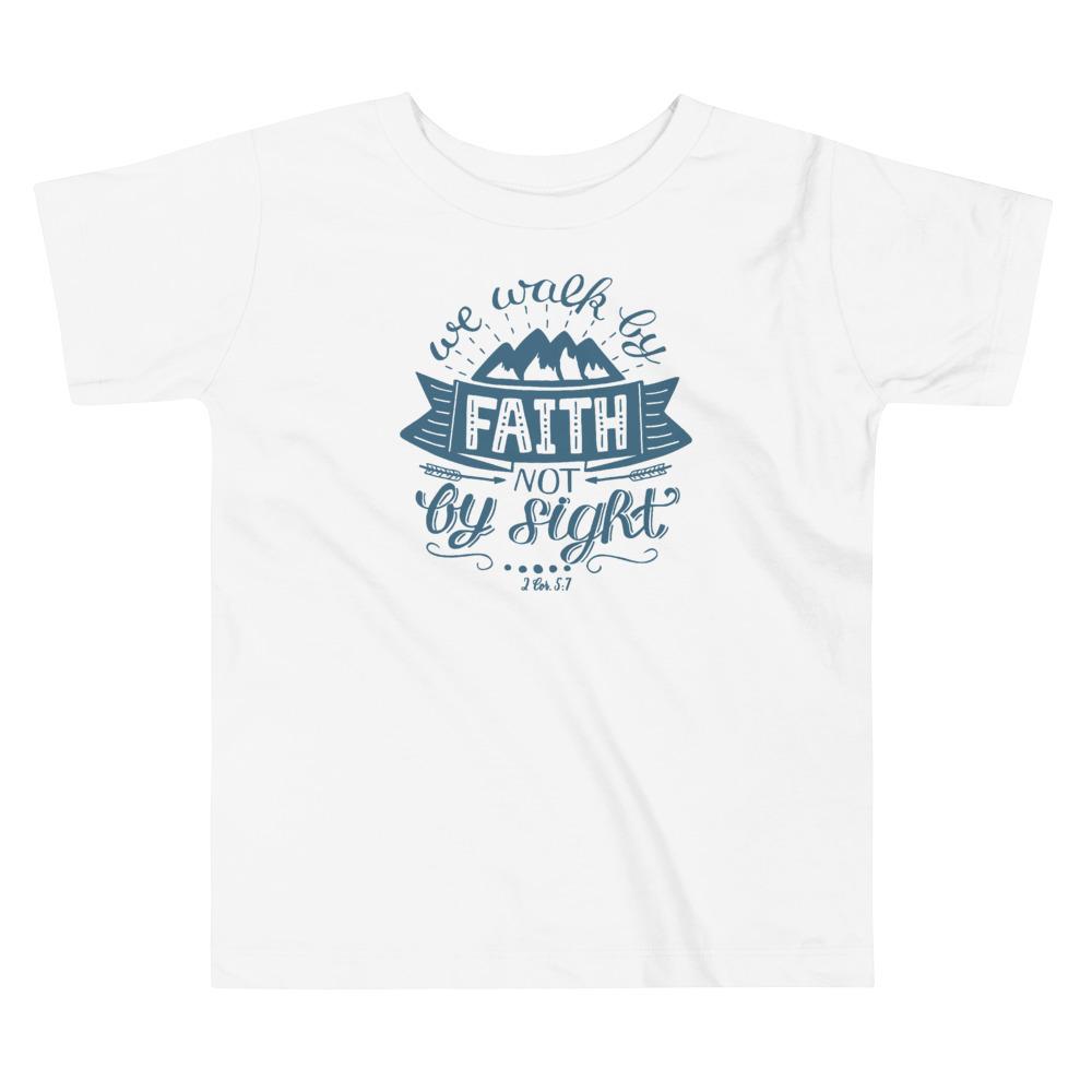 Walk By Faith - Toddler’s T -  Black / 2T, Black / 3T, Black / 4T, Black / 5T, Pink / 2T, Pink / 3T, Pink / 4T, Pink / 5T, White / 2T, White / 3T -  Trini-T Ministries