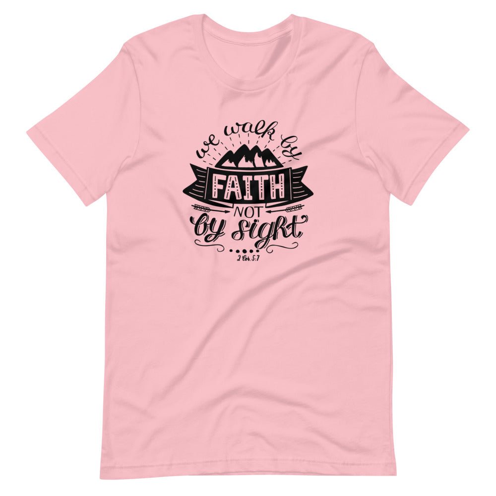 Walk By Faith - Women's T -  Black / XS, Black / S, Black / M, Black / L, Black / XL, Black / 2XL, Black / 3XL, Navy / XS, Navy / S, Navy / M -  Trini-T Ministries