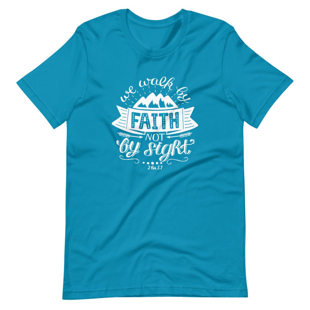 Walk By Faith - Women's T -  Black / XS, Black / S, Black / M, Black / L, Black / XL, Black / 2XL, Black / 3XL, Navy / XS, Navy / S, Navy / M -  Trini-T Ministries