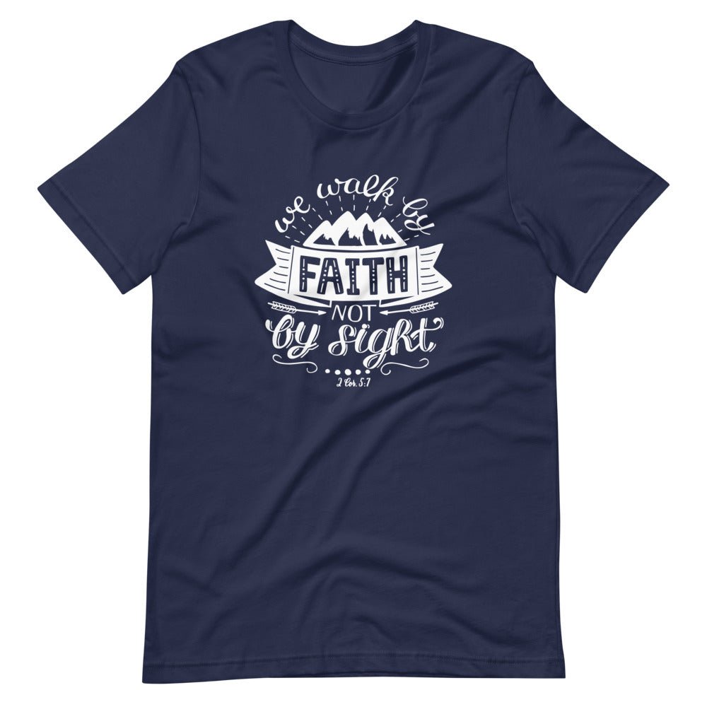 Walk By Faith - Women's T -  Black / XS, Black / S, Black / M, Black / L, Black / XL, Black / 2XL, Black / 3XL, Navy / XS, Navy / S, Navy / M -  Trini-T Ministries