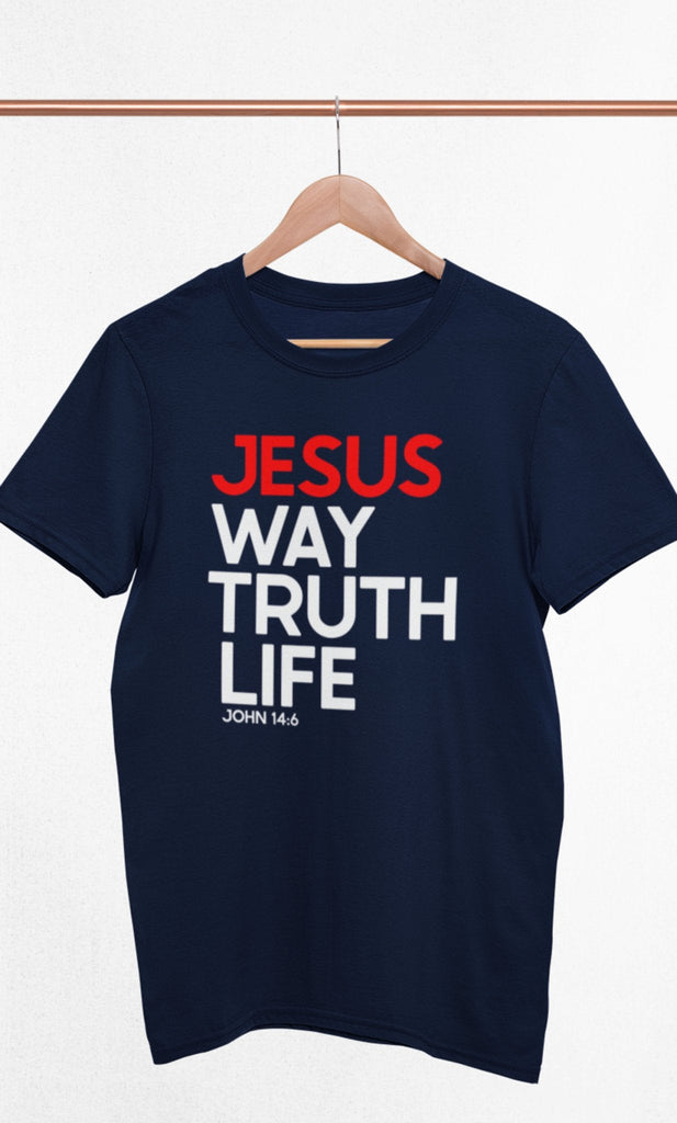 Way Truth Life - Men's T -  White / S, White / M, White / L, White / XL, White / 2XL, White / 3XL, Black / S, Military Green / S, Dark Chocolate / S, Light Blue / S -  Trini-T Ministries