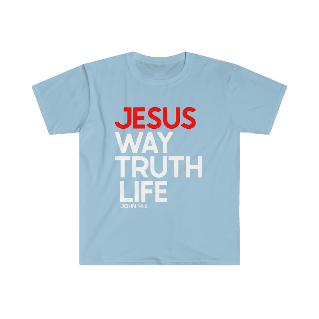 Way Truth Life - Men's T -  White / S, White / M, White / L, White / XL, White / 2XL, White / 3XL, Black / S, Military Green / S, Dark Chocolate / S, Light Blue / S -  Trini-T Ministries