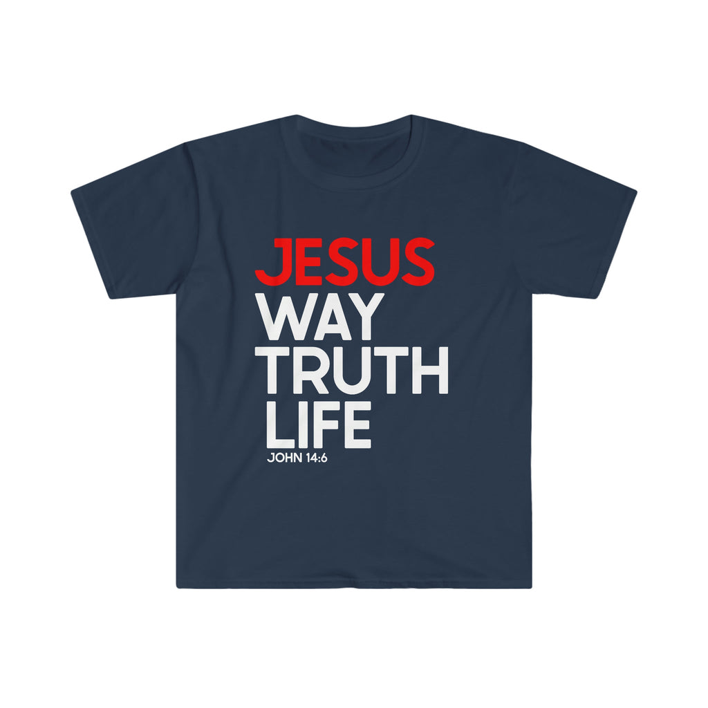 Way Truth Life - Men's T -  White / S, White / M, White / L, White / XL, White / 2XL, White / 3XL, Black / S, Military Green / S, Dark Chocolate / S, Light Blue / S -  Trini-T Ministries