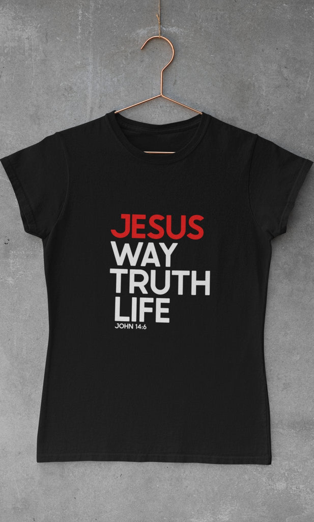 Way Truth Life - Women's T -  Purple / S, Purple / M, Purple / L, Purple / XL, Purple / 2XL, Black / S, Black / M, Black / L, Black / XL, Black / 2XL -  Trini-T Ministries