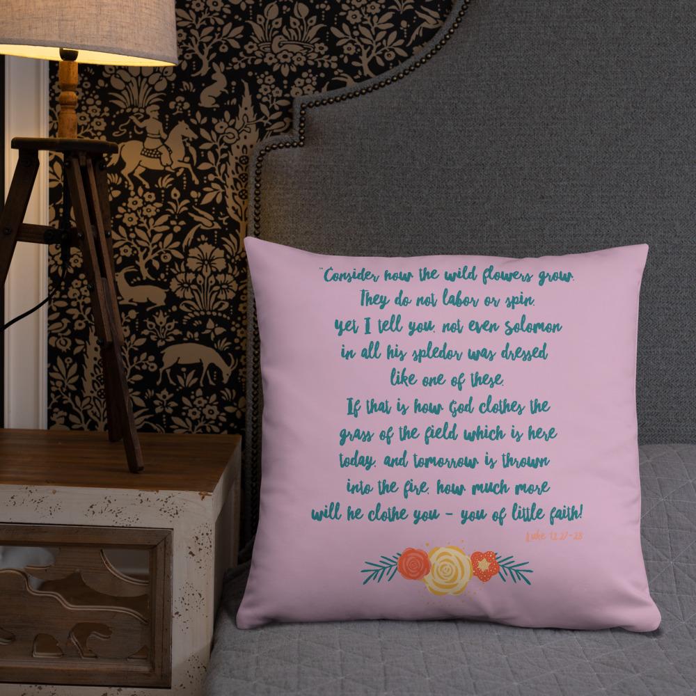 Wildflowers - Pink Cushion -  20×12, 18×18, 22×22 -  Trini-T Ministries