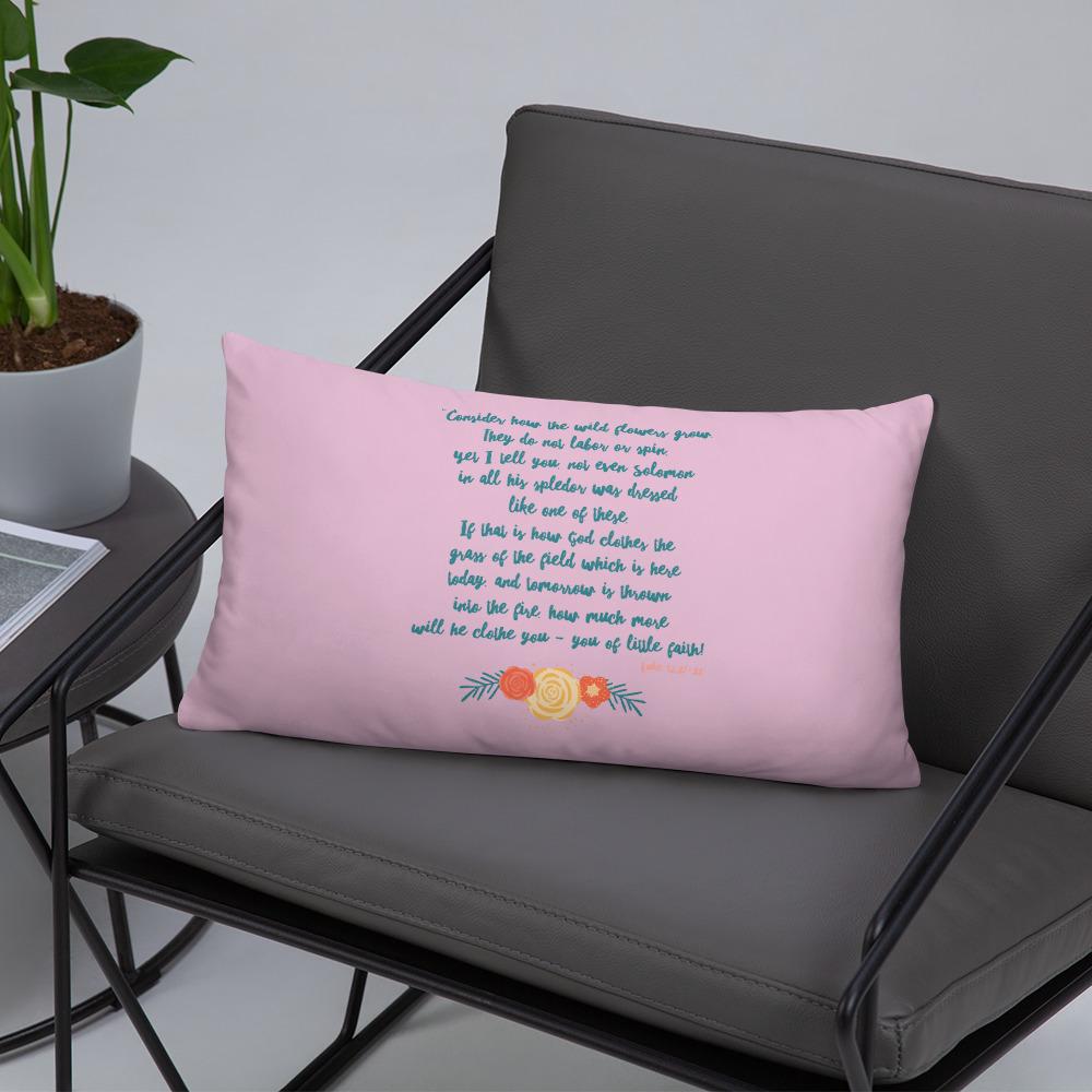 Wildflowers - Pink Cushion -  20×12, 18×18, 22×22 -  Trini-T Ministries