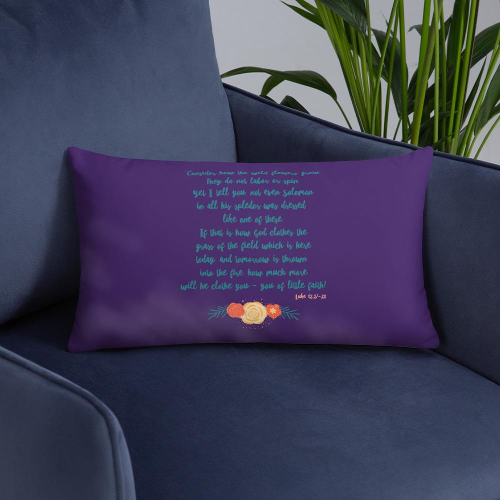 Wildflowers - Purple Cushion -  20×12, 18×18, 22×22 -  Trini-T Ministries