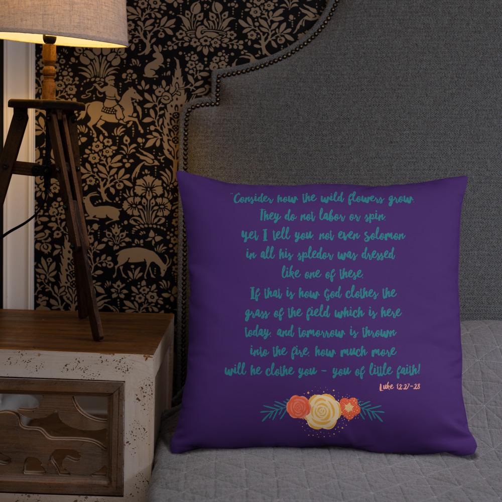 Wildflowers - Purple Cushion -  20×12, 18×18, 22×22 -  Trini-T Ministries