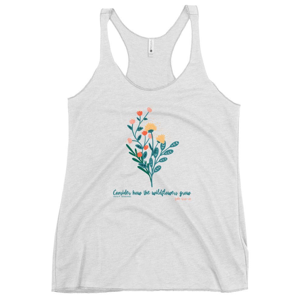 Wildflowers - Women’s Racerback Tank -  Vintage Black / XS, Vintage Black / S, Vintage Black / M, Vintage Black / L, Vintage Black / XL, Vintage Navy / XS, Vintage Navy / S, Vintage Navy / M, Vintage Navy / L, Vintage Navy / XL -  Trini-T Ministries