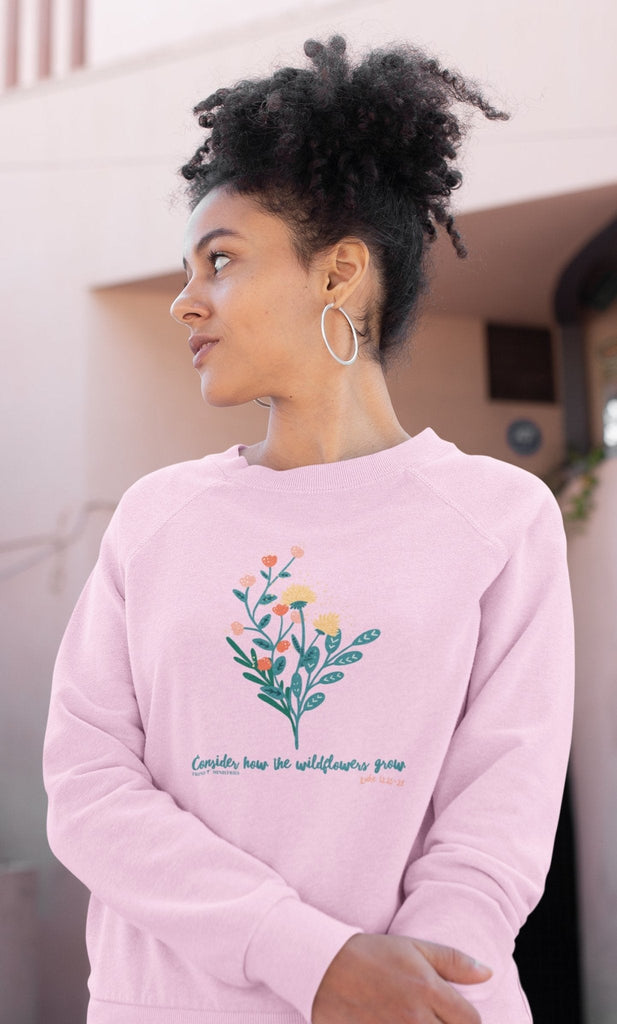 Wildflowers - Women’s Sweatshirt -  Black / S, Black / M, Black / L, Black / XL, Black / 2XL, Black / 3XL, Black / 4XL, Black / 5XL, Navy / S, Navy / M -  Trini-T Ministries