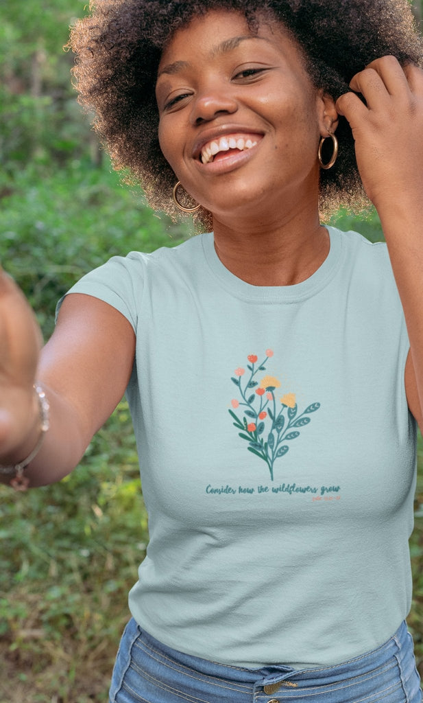 Wildflowers - Women’s T -  White / XS, White / S, White / M, White / L, White / XL, White / 2XL, White / 3XL, White / 4XL, Black / XS, Black / S -  Trini-T Ministries