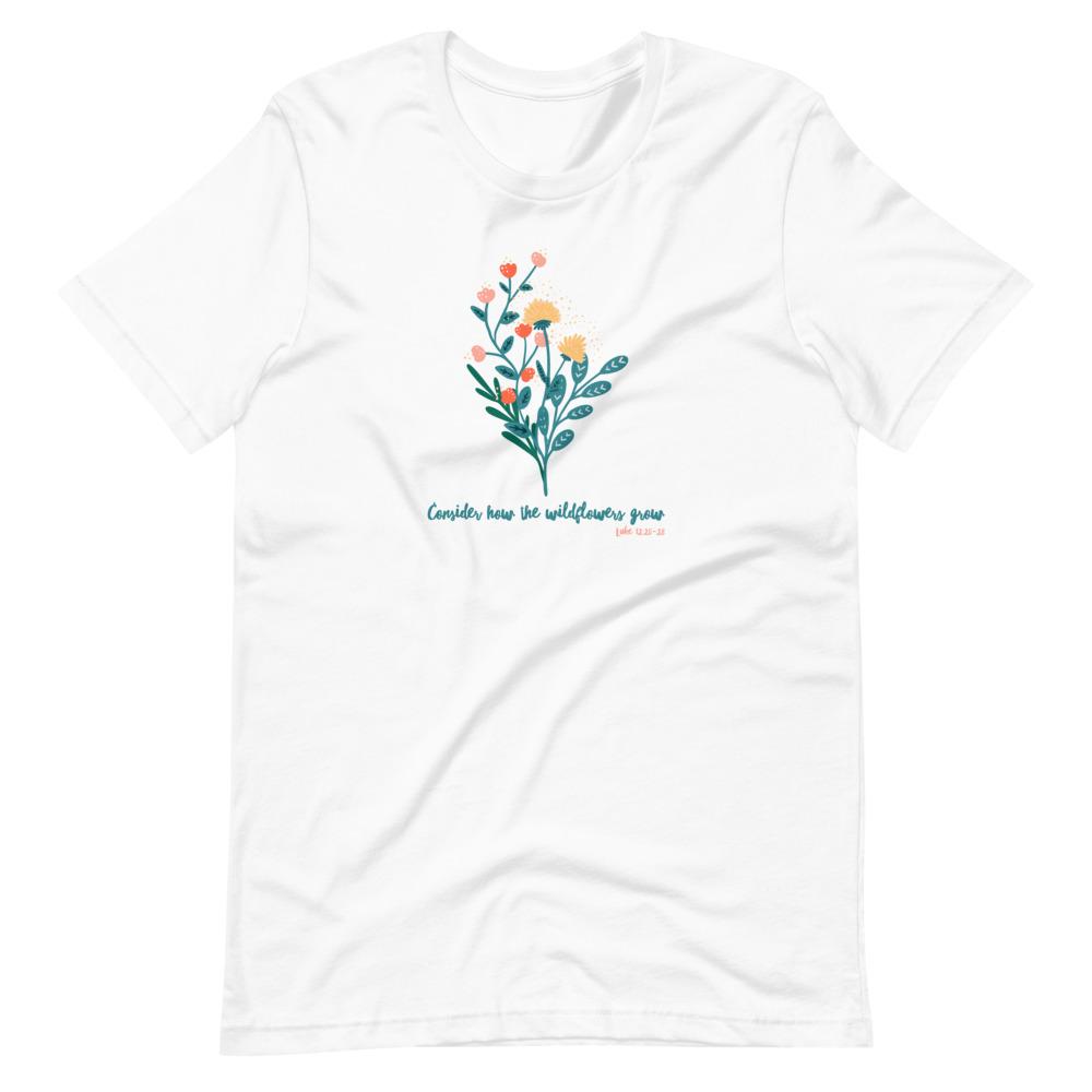 Wildflowers - Women’s T -  White / XS, White / S, White / M, White / L, White / XL, White / 2XL, White / 3XL, White / 4XL, Black / XS, Black / S -  Trini-T Ministries