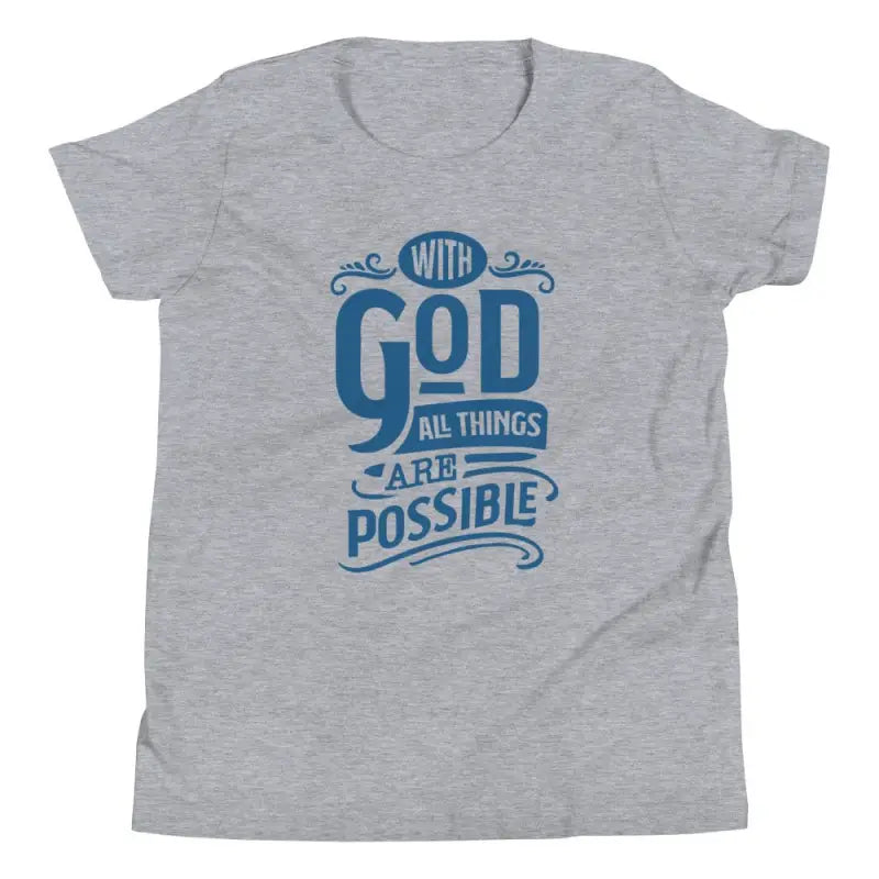 With God - Kid’s T -  Red / S, Red / M, Red / L, Red / XL, Berry / S, Berry / M, Berry / L, Berry / XL, Heather Columbia Blue / S, Heather Columbia Blue / M -  Trini-T Ministries