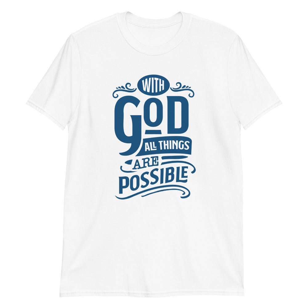 With God - Men’s T -  Navy / S, Navy / M, Navy / L, Navy / XL, Navy / 2XL, Navy / 3XL, Black / S, Black / M, Black / L, Black / XL -  Trini-T Ministries