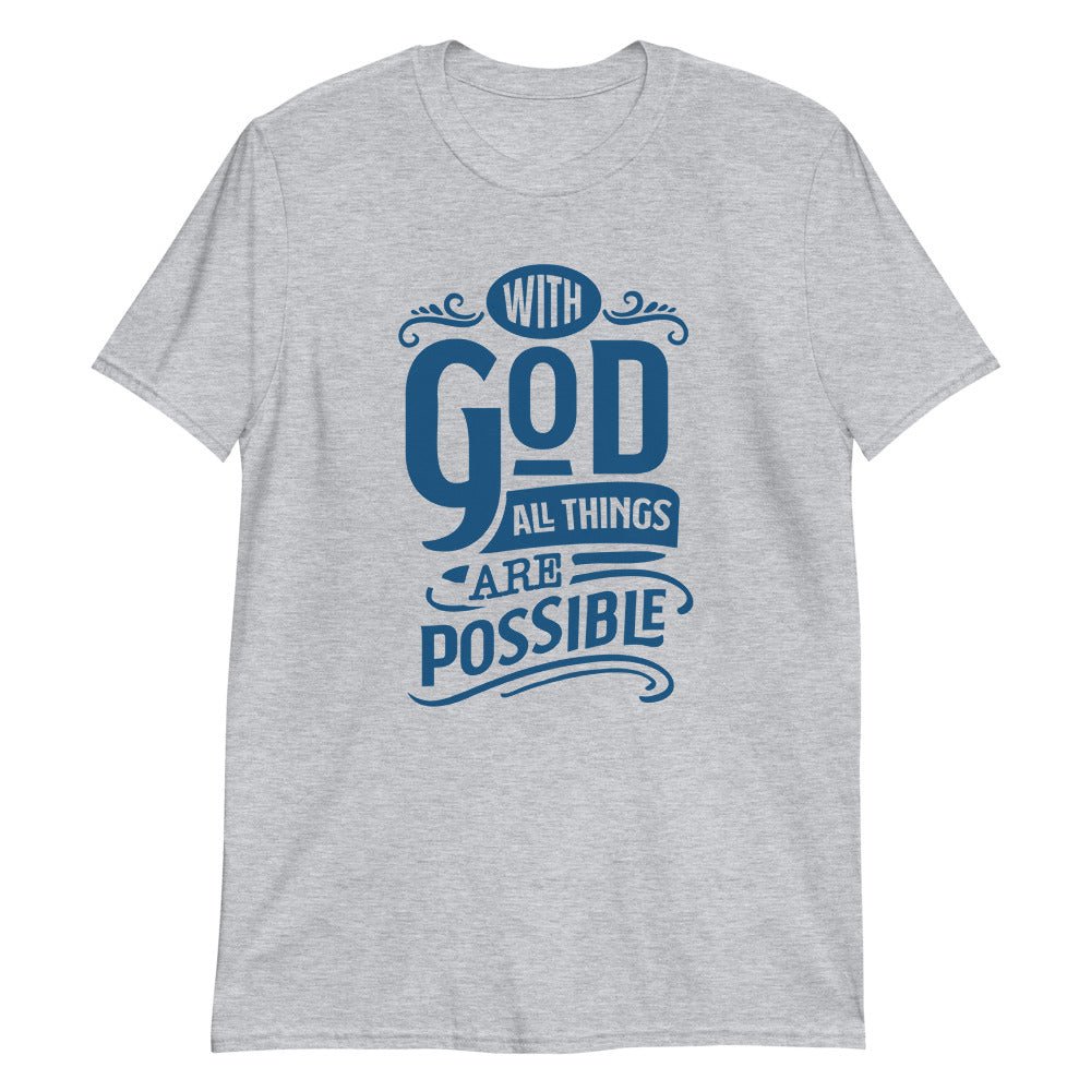 With God - Men’s T -  Navy / S, Navy / M, Navy / L, Navy / XL, Navy / 2XL, Navy / 3XL, Black / S, Black / M, Black / L, Black / XL -  Trini-T Ministries