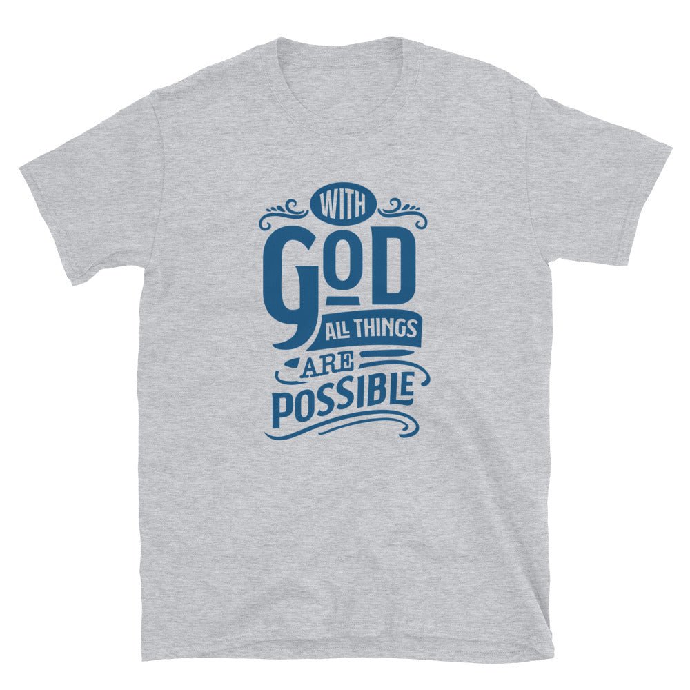 With God - Women’s T -  Navy / S, Navy / M, Navy / L, Navy / XL, Navy / 2XL, Navy / 3XL, Black / S, Black / M, Black / L, Black / XL -  Trini-T Ministries