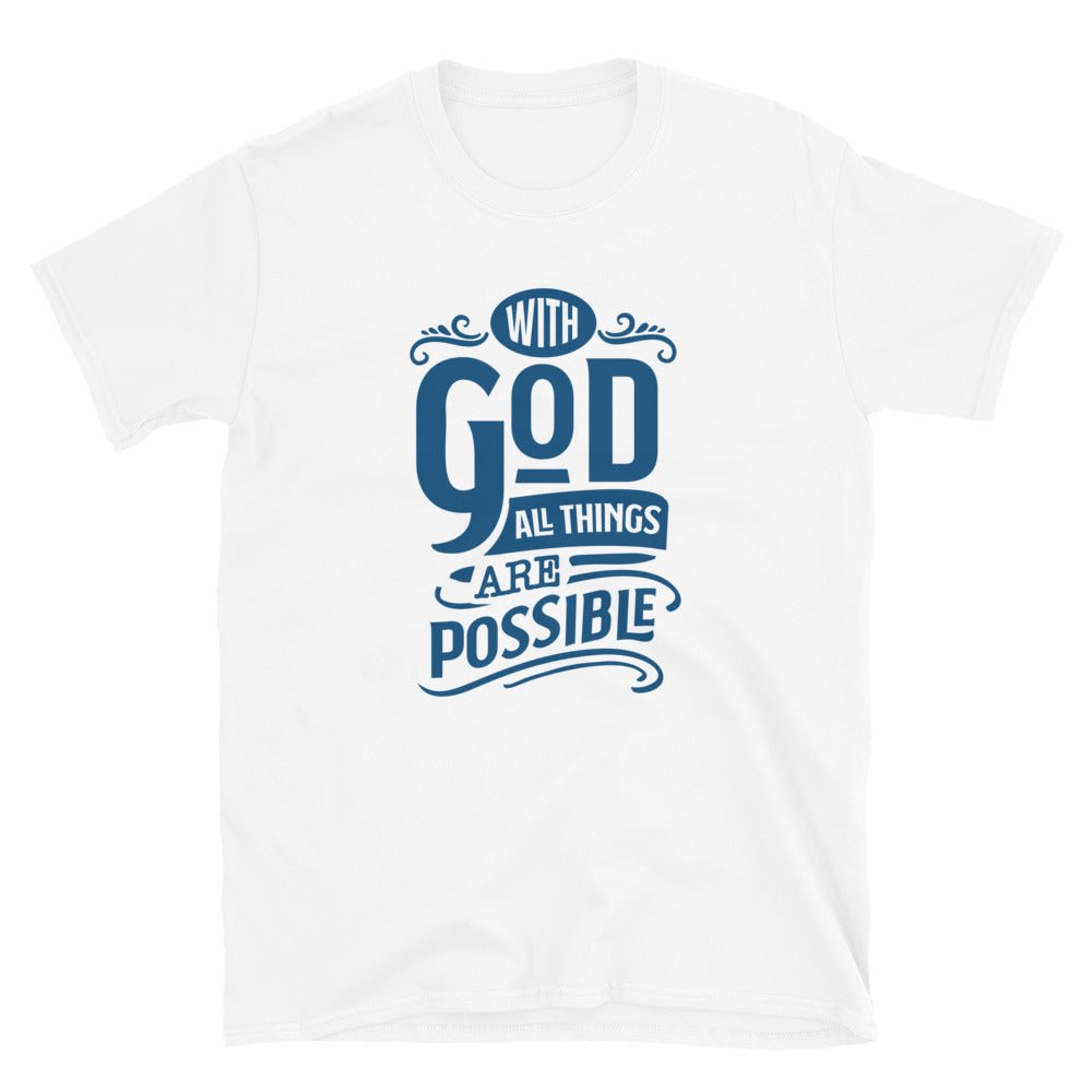 With God - Women’s T -  Navy / S, Navy / M, Navy / L, Navy / XL, Navy / 2XL, Navy / 3XL, Black / S, Black / M, Black / L, Black / XL -  Trini-T Ministries