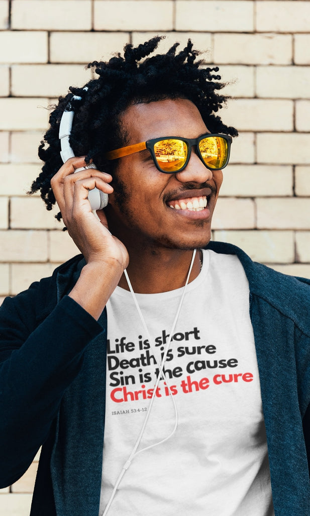 Christ Is The Cure - Men’s T -  White / S, White / M, White / L, White / XL, White / 2XL, White / 3XL, Sport Grey / S, Sport Grey / M, Sport Grey / L, Sport Grey / XL -  Trini-T Ministries