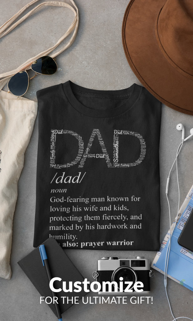 Dad Word Art Definition Custom -T -  Navy / S, Red / S, Royal / S, White / S, Black / S, Military Green / S, Navy / M, Red / M, Royal / M, White / M -  Trini-T Ministries