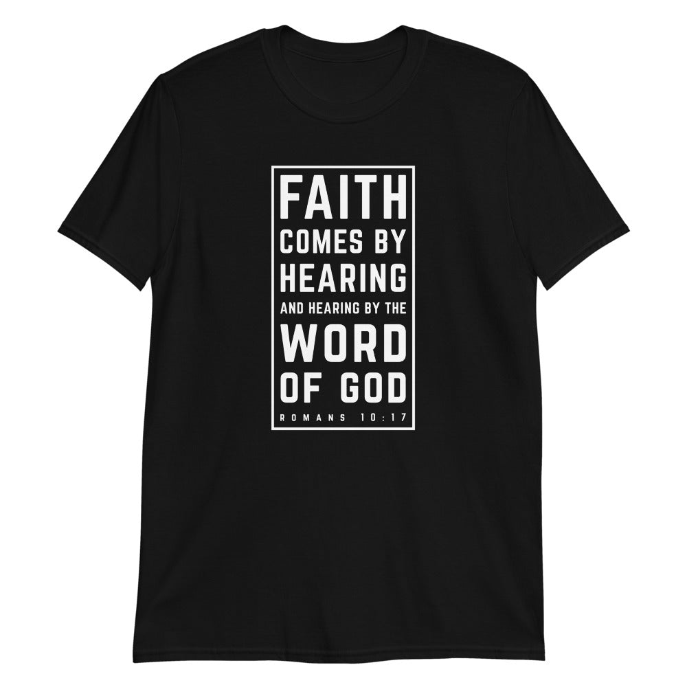 Faith Comes By Hearing - Men's T -  Black / S, Black / M, Black / L, Black / XL, Black / 2XL, Black / 3XL, Navy / S, Navy / M, Navy / L, Navy / XL -  Trini-T Ministries