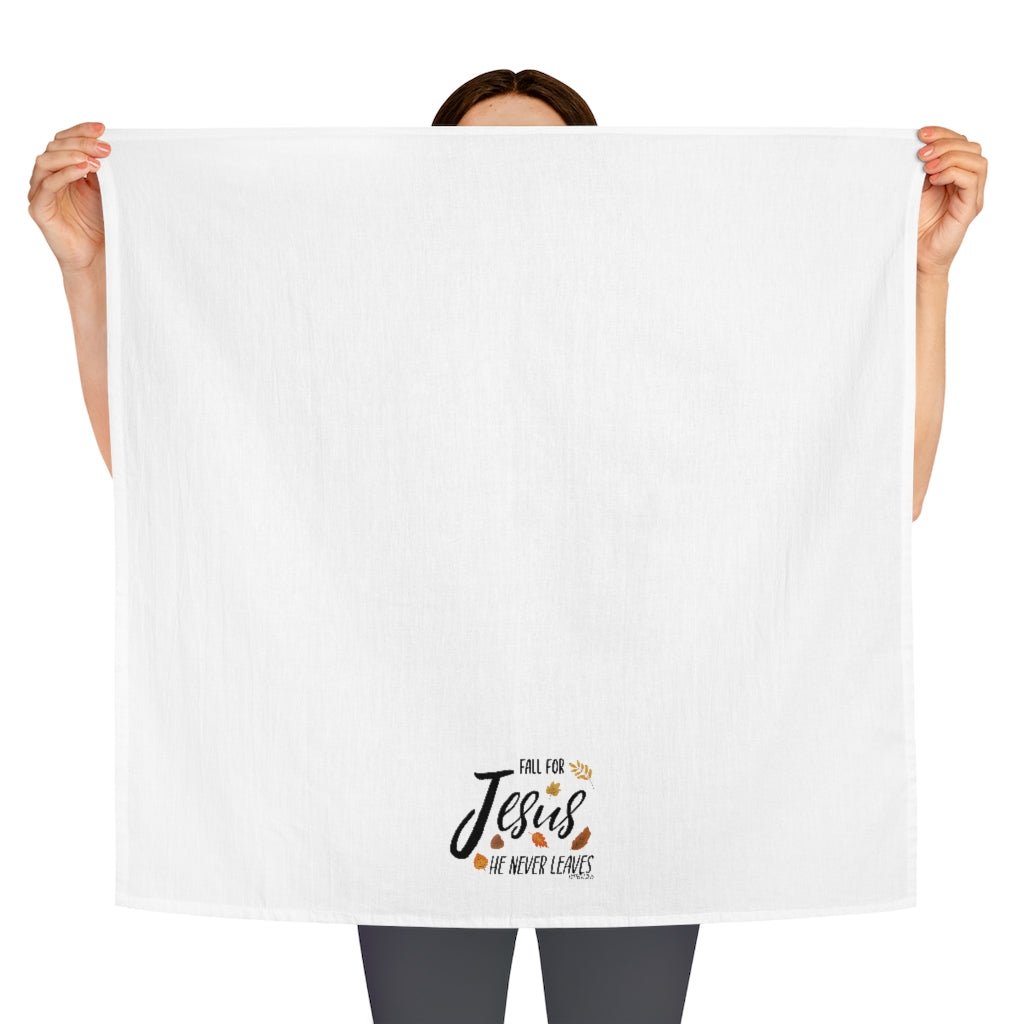 Fall For Jesus - Tea Towel -  White / 28" × 28" -  Trini-T Ministries
