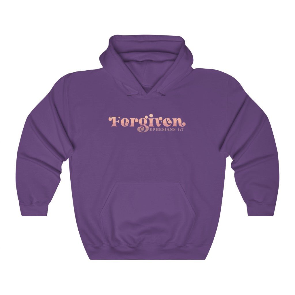 Forgiven - Hoodie -  Purple / S, Purple / M, Purple / L, Purple / XL, Purple / 2XL, Purple / 3XL, Purple / 4XL, Purple / 5XL, Dark Chocolate / S, Dark Chocolate / M -  Trini-T Ministries