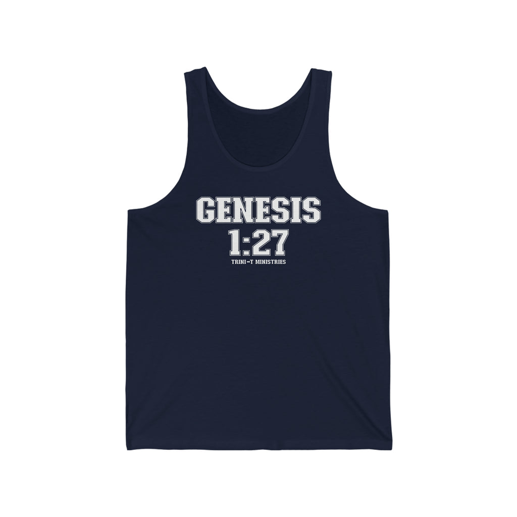 Genesis 1:27 - Tank -  XS / Navy, S / Navy, M / Navy, L / Navy, XL / Navy, 2XL / Navy, XS / Black, XS / White, S / Black, S / White -  Trini-T Ministries