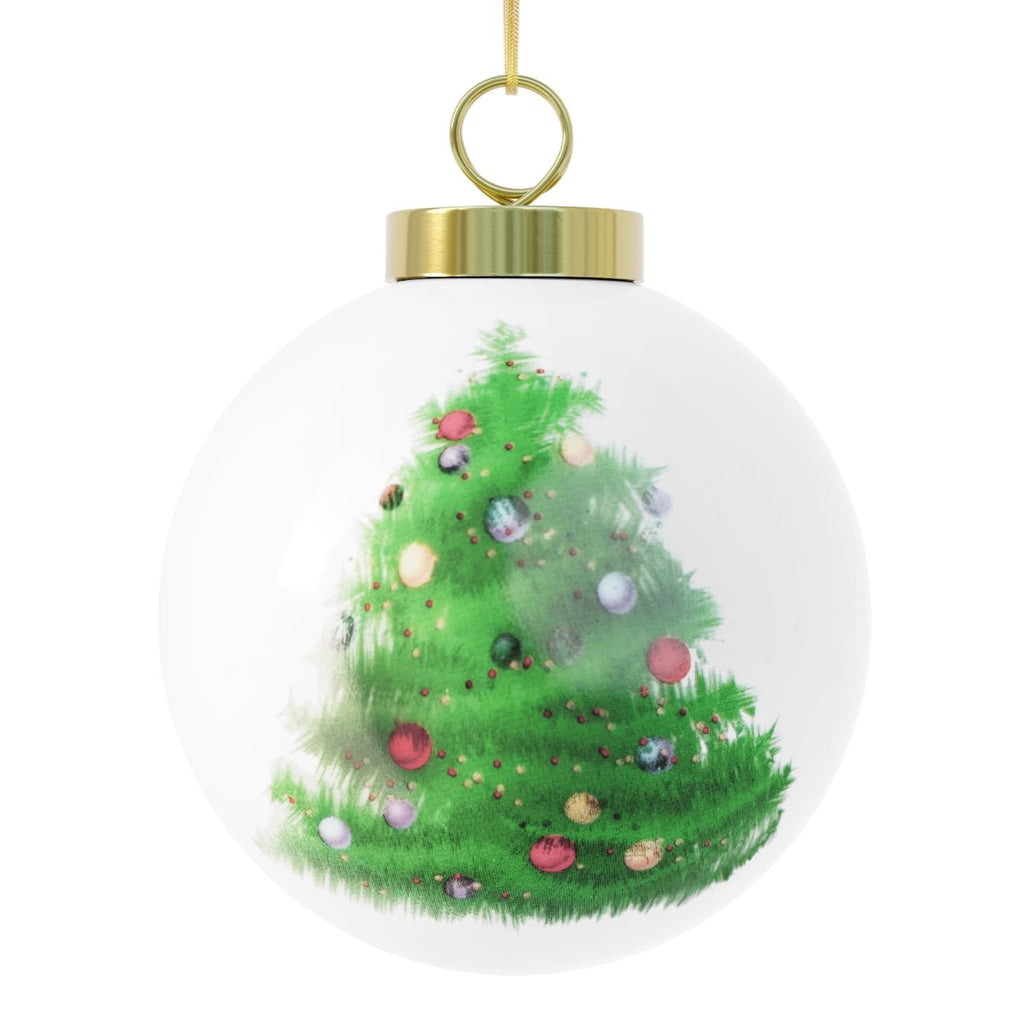 Glory to the King - Christmas Ball Ornament -  Bells / Round / 2.5" × 3", Tree / Round / 2.5" × 3" -  Trini-T Ministries