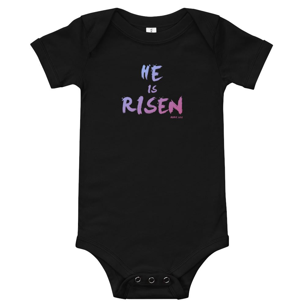 He Is Risen (colorful) - Baby's One Piece Trini-T Ministries Black 3-6m 