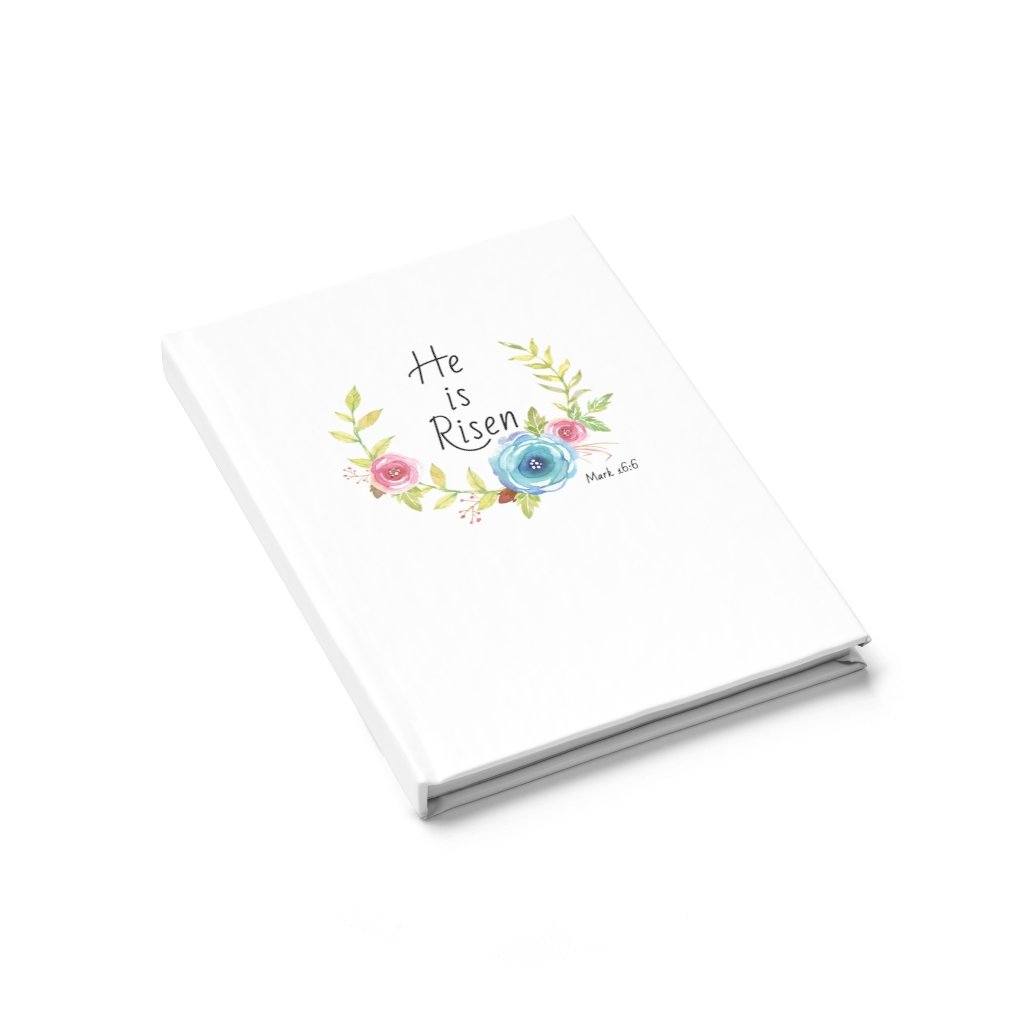 He Is Risen - Flowers -Journal - Ruled Line Paper products Printify 