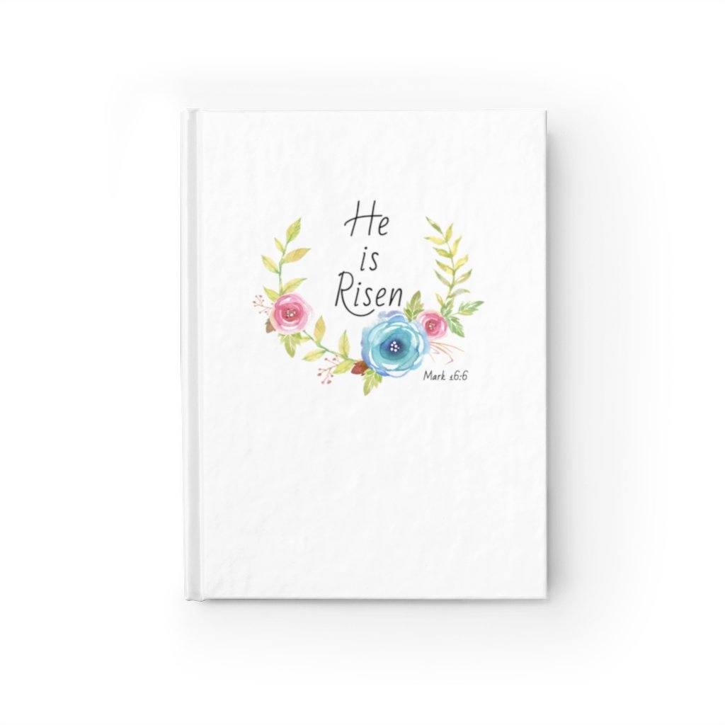 He Is Risen - Flowers -Journal - Ruled Line Paper products Printify Journal 