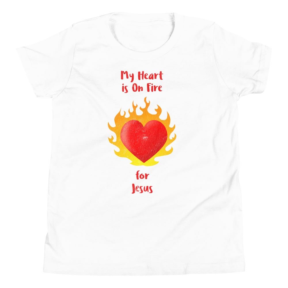 Heart On Fire - Kid’s T -  Black / S, Black / M, Black / L, Black / XL, Heather Forest / S, Heather Forest / M, Heather Forest / L, Heather Forest / XL, Navy / S, Navy / M -  Trini-T Ministries