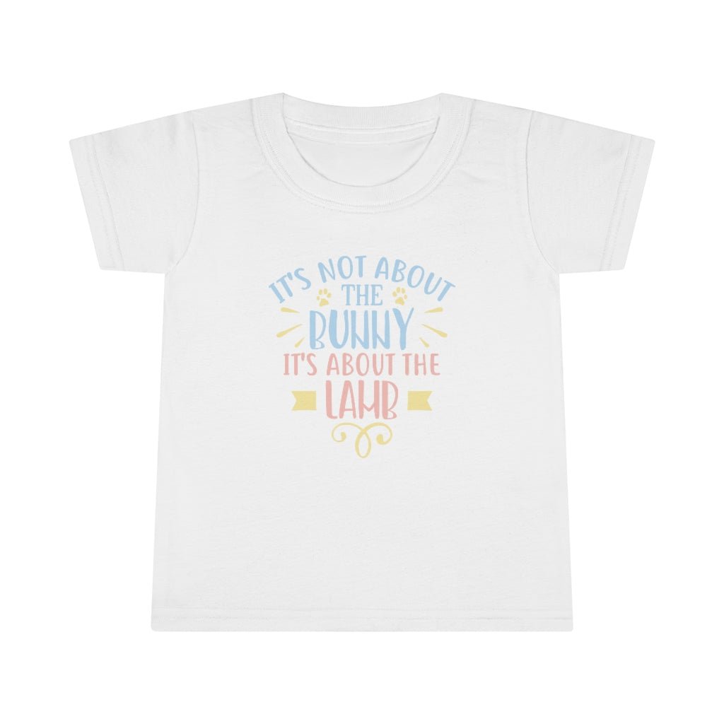 It's About The Lamb - Toddler's T -  Sapphire / 2T, Heather Irish Green / 2T, Daisy / 2T, Heliconia / 2T, White / 2T, Daisy / 3T, Heliconia / 3T, White / 3T, Daisy / 4T, Heliconia / 4T -  Trini-T Ministries