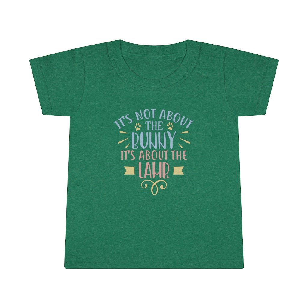 It's About The Lamb - Toddler's T -  Sapphire / 2T, Heather Irish Green / 2T, Daisy / 2T, Heliconia / 2T, White / 2T, Daisy / 3T, Heliconia / 3T, White / 3T, Daisy / 4T, Heliconia / 4T -  Trini-T Ministries