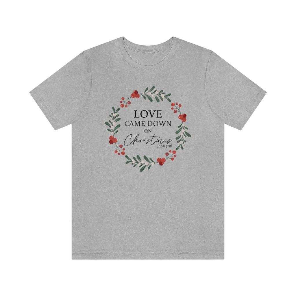 Love Came Down - T -  Heather Ice Blue / S, Heather Ice Blue / M, Heather Ice Blue / L, Heather Ice Blue / XL, Heather Ice Blue / 2XL, Heather Ice Blue / 3XL, Athletic Heather / S, Black / S, Natural / S, Navy / S -  Trini-T Ministries