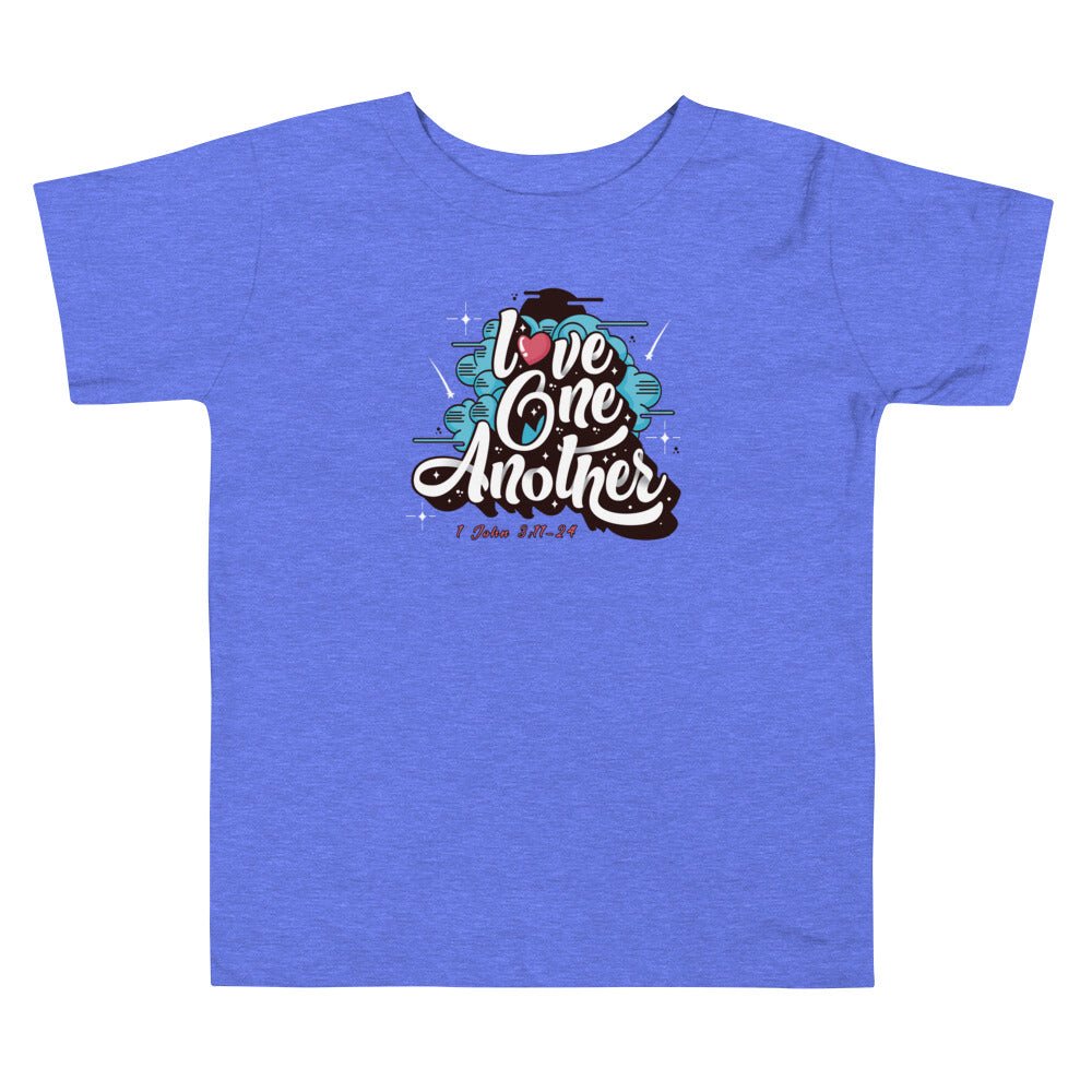 Love One Another - Toddler’s T -  Black / 2T, Black / 3T, Black / 4T, Black / 5T, Heather Columbia Blue / 2T, Heather Columbia Blue / 3T, Heather Columbia Blue / 4T, Heather Columbia Blue / 5T, Pink / 2T, Pink / 3T -  Trini-T Ministries