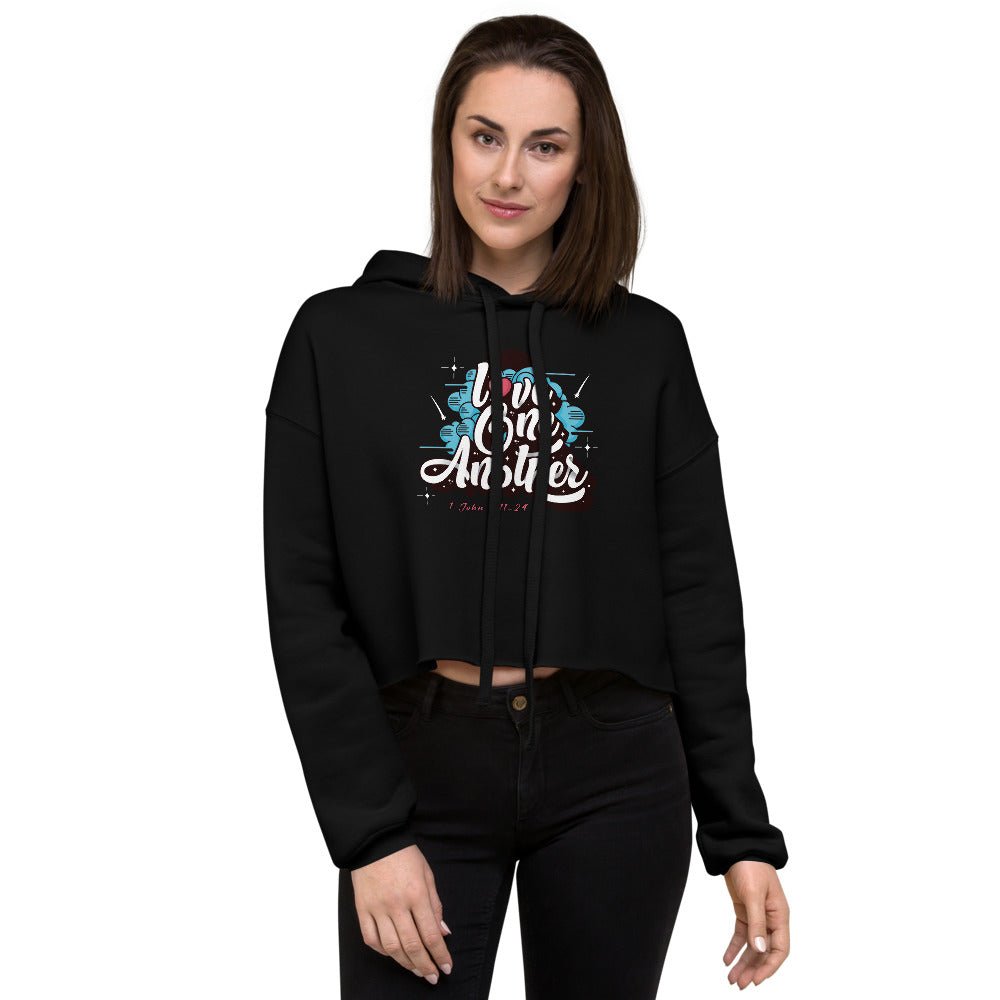 Love One Another - Women’s Crop Hoodie - Trini-T Ministries